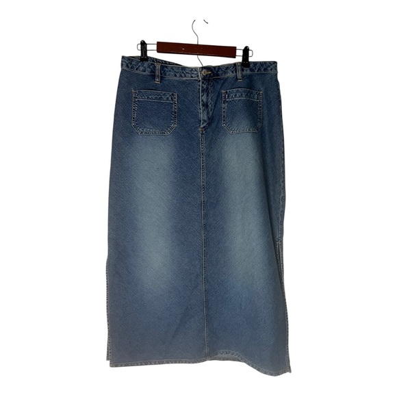 Maxi Denim Jean Skirt Old Navy Y2K 100% Cotton Size 16 - Picture 1 of 5